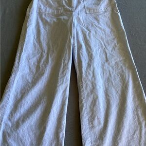 Loft wide leg sailor pants -SZ 12 curvy blue/white
Waist 15”
Inseam 29”
Rise 6”